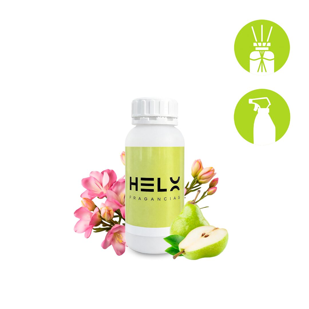 difusor aroma pera y fresia en envase de 500 mililitros