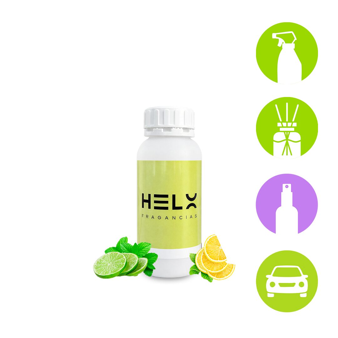 perfumina aroma lima y menta en envase 500 mililitros