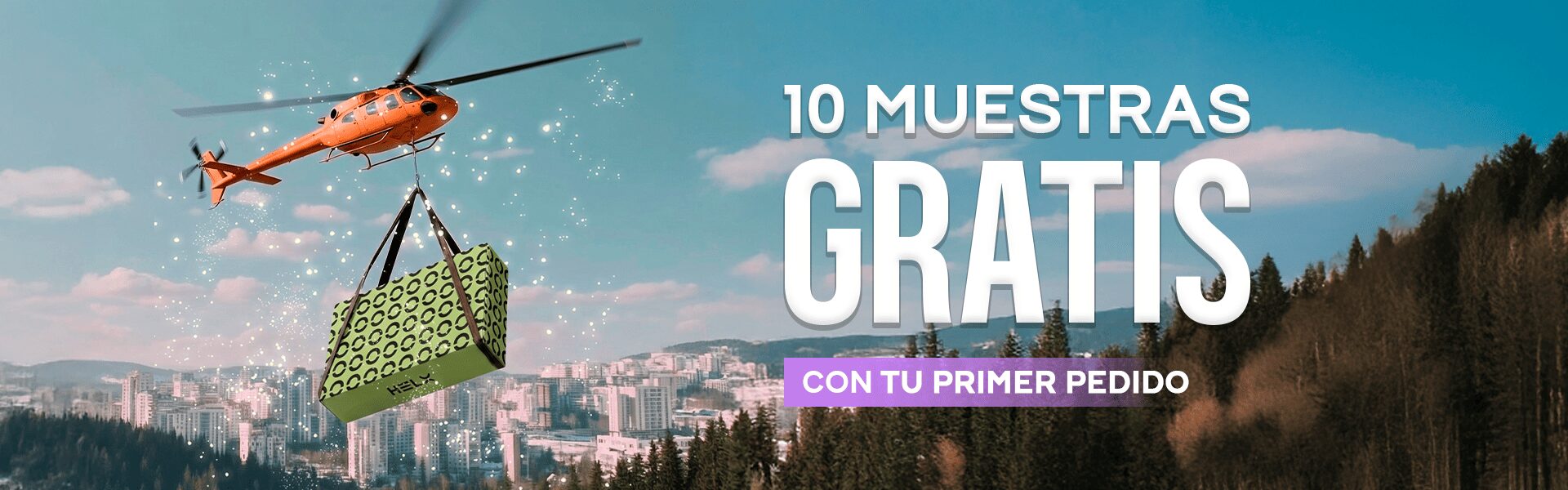 Banner 10 muestras gratis incluidas en el primer pedido